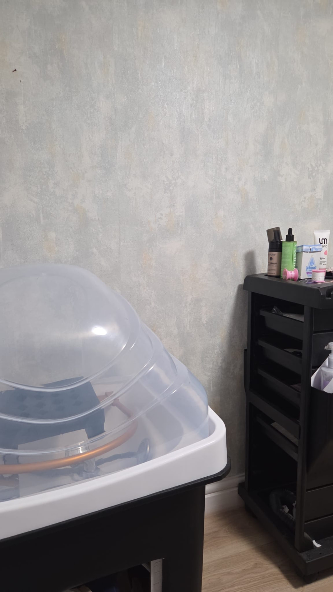 Head spa basin and treatment trolley