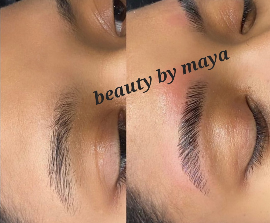 Before and after brow shaping